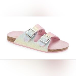 New Harper Canyon Delilah Glittery Pink Kids Slide Sandals Size 13